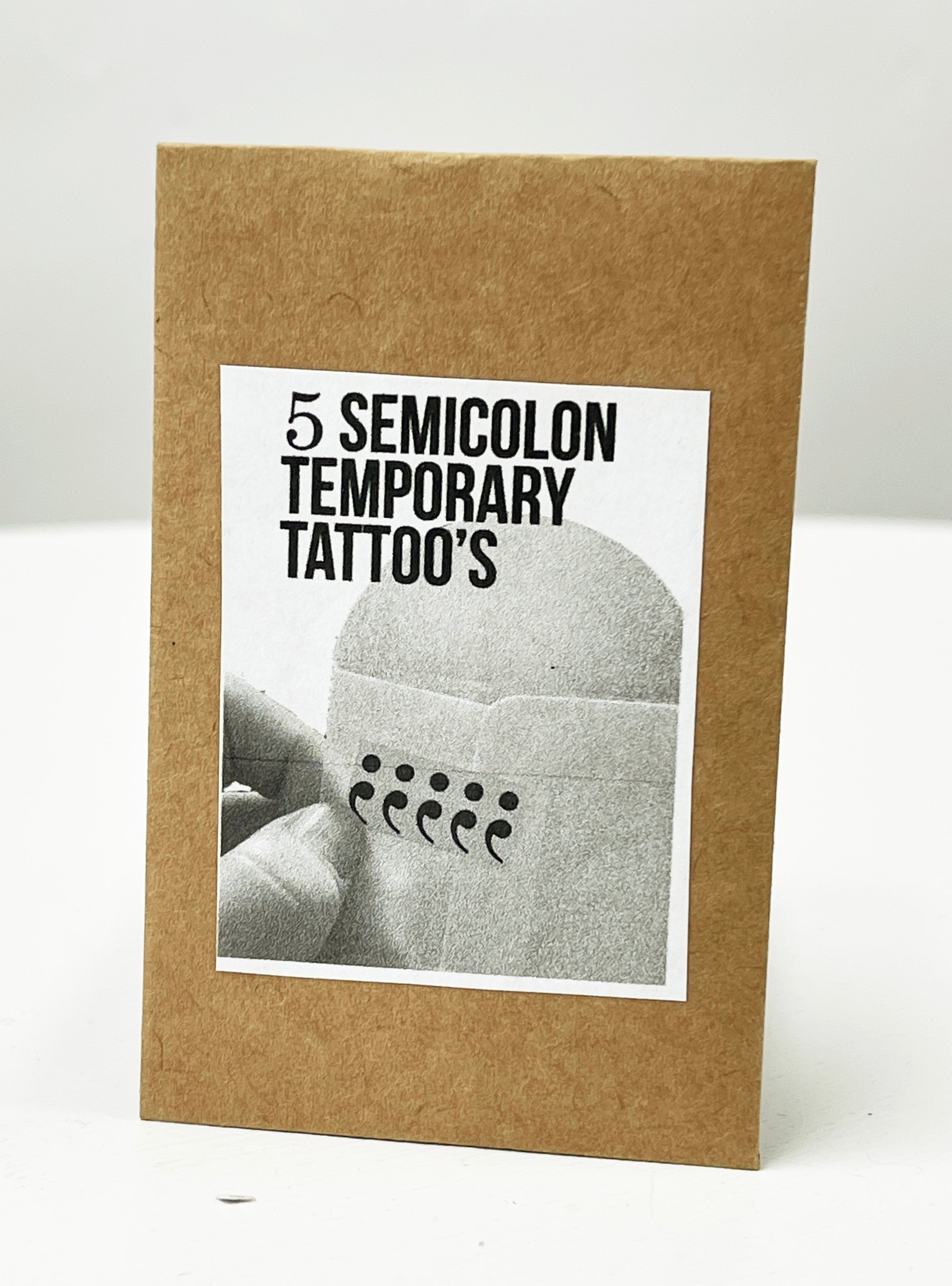 Antisuicide Semicolon Temporary Tattoo