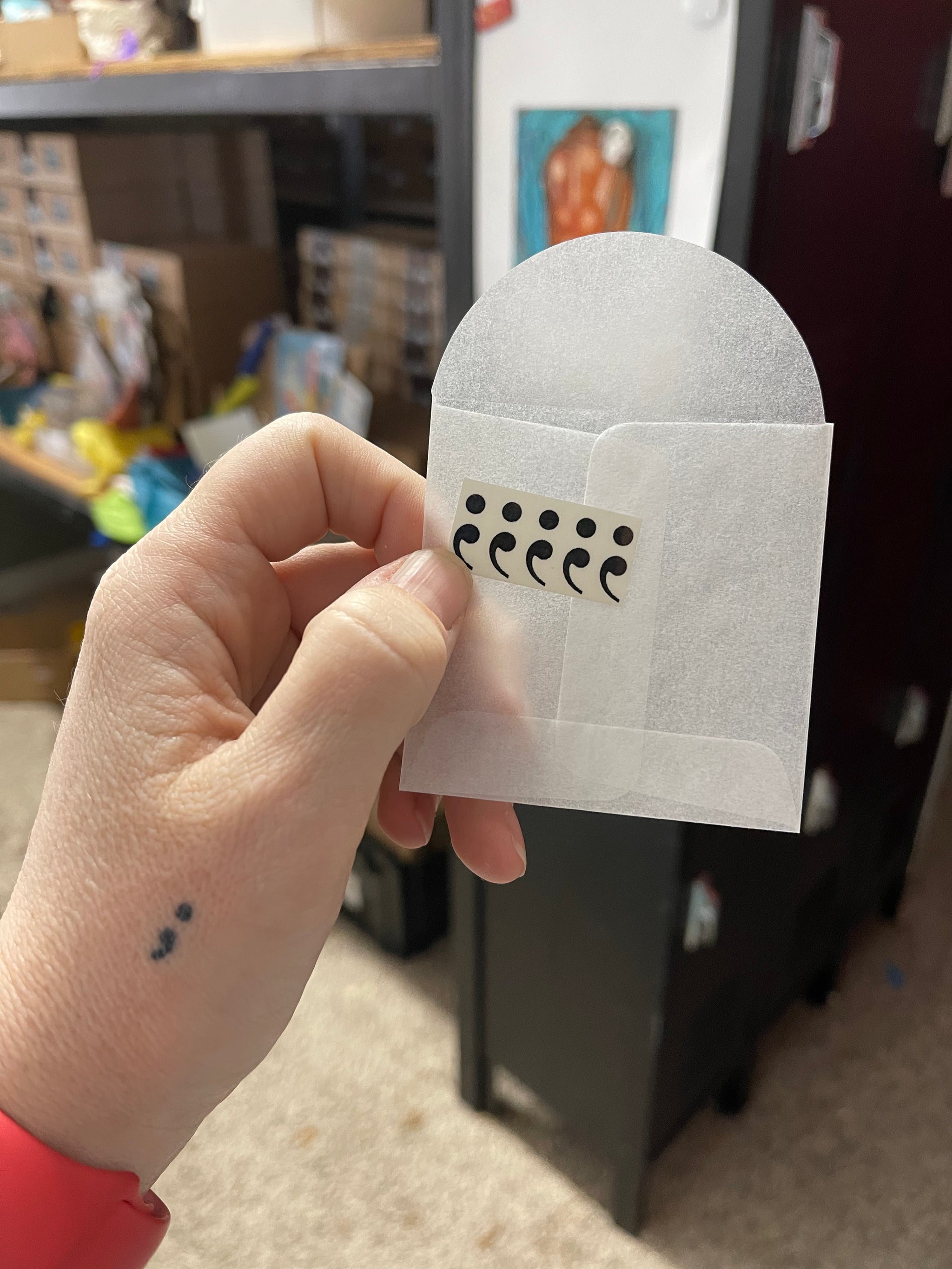 Antisuicide Semicolon Temporary Tattoo