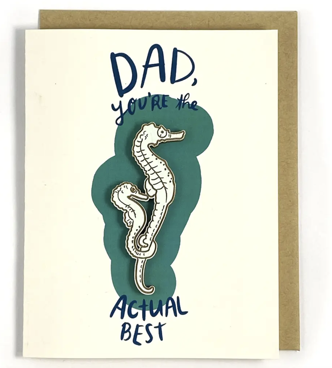 Best Dad Seahorse card and Magnet