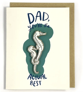 Best Dad Seahorse card and Magnet